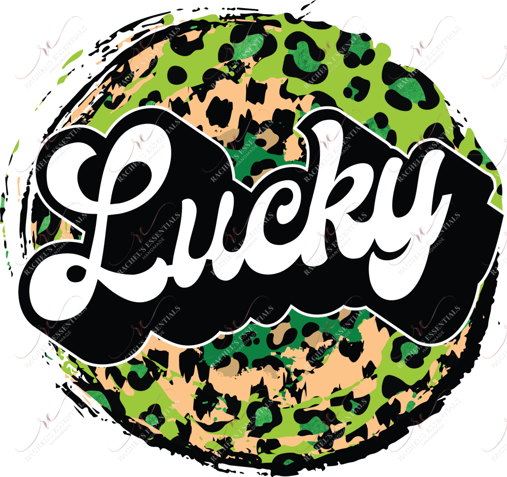 Lucky Leopard Circle St Patricks Day - Ready To Press Sublimation Transfer Print Sublimation
