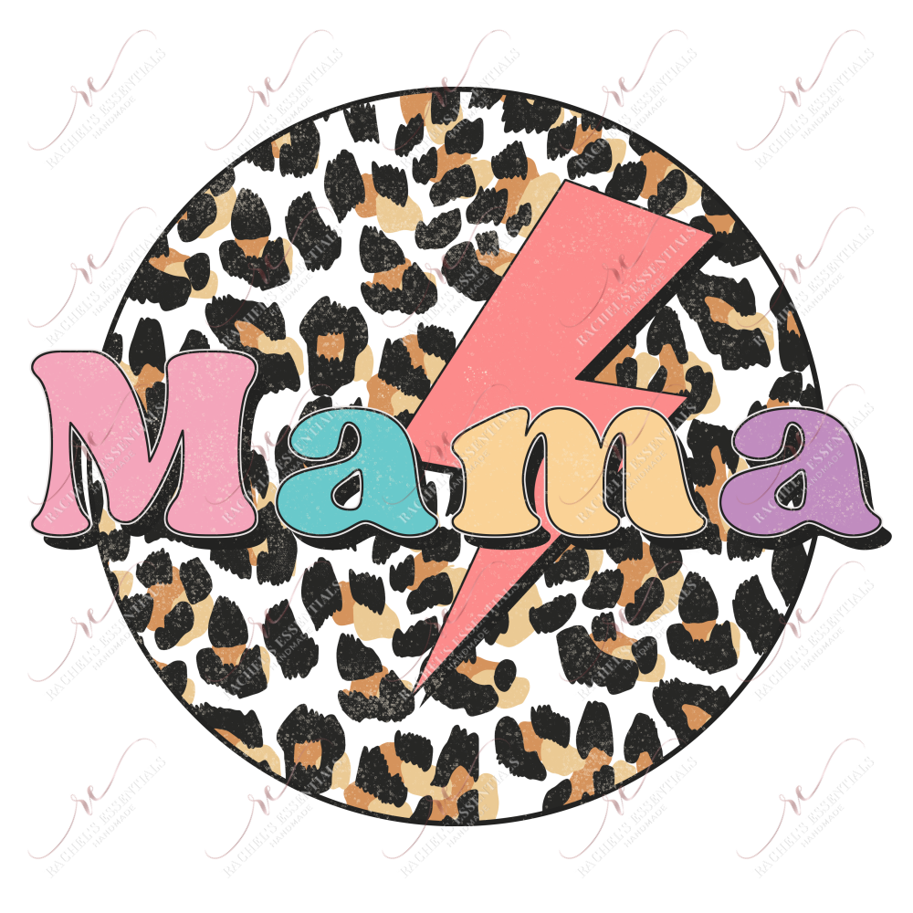 Mama Leopard Bolt - Ready To Press Sublimation Transfer Print Sublimation