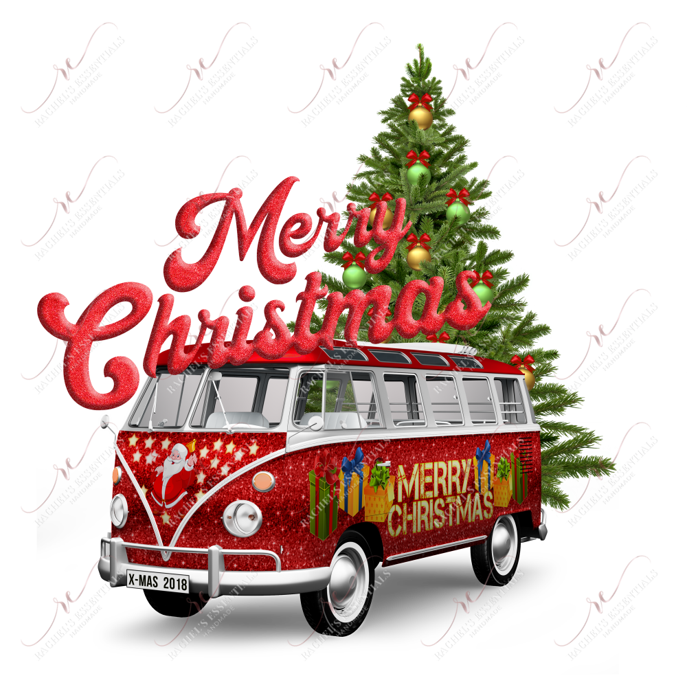 Merry Christmas Vow Bus - Ready To Press Sublimation Transfer Print Sublimation
