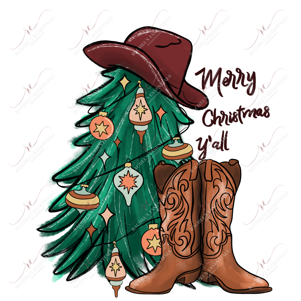 Merry Christmas Yall- Ready To Press Sublimation Transfer Print 11/23 Sublimation