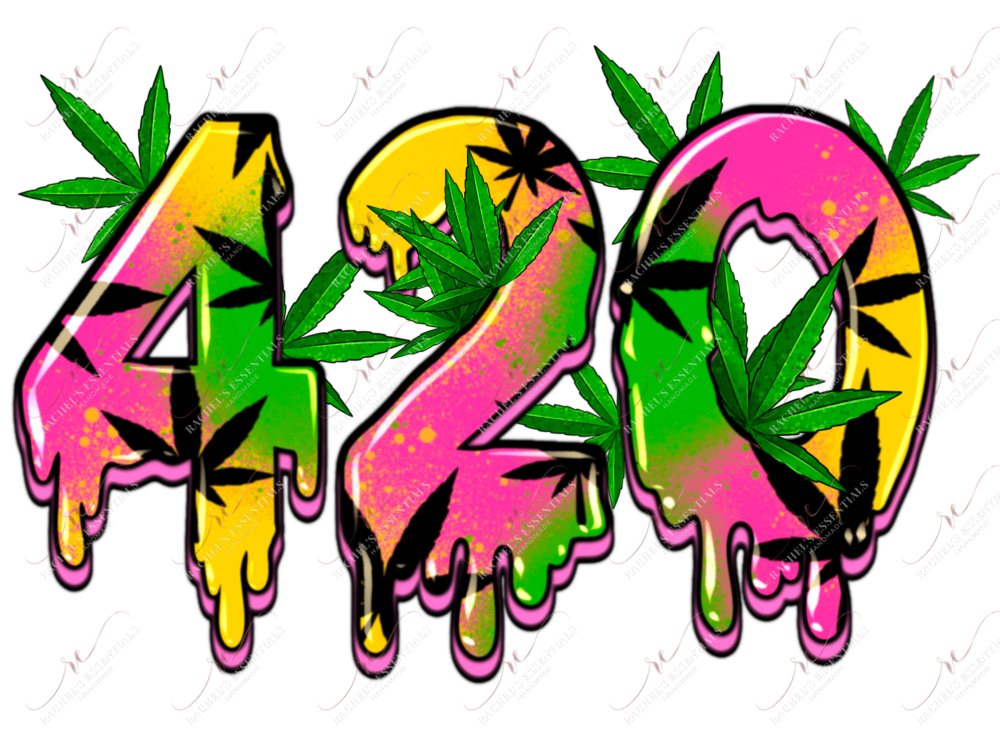 Neon Drippy 420- Ready To Press Sublimation Transfer Print Sublimation