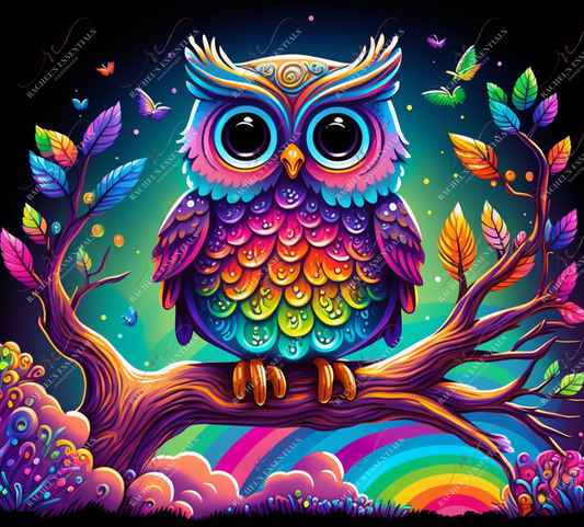 Neon Owl - Ready To Press Sublimation Transfer Print Sublimation