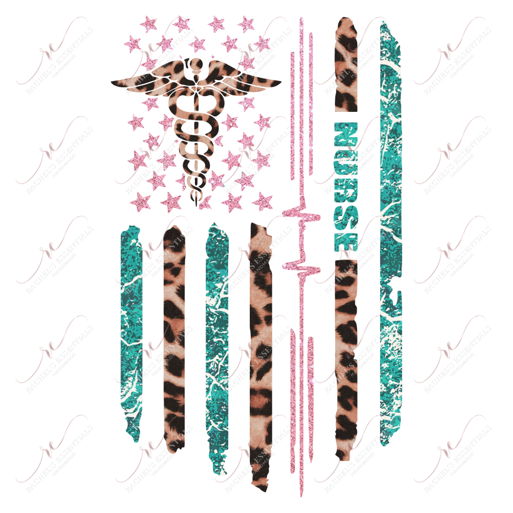 Nurse Flag - Ready To Press Sublimation Transfer Print Sublimation