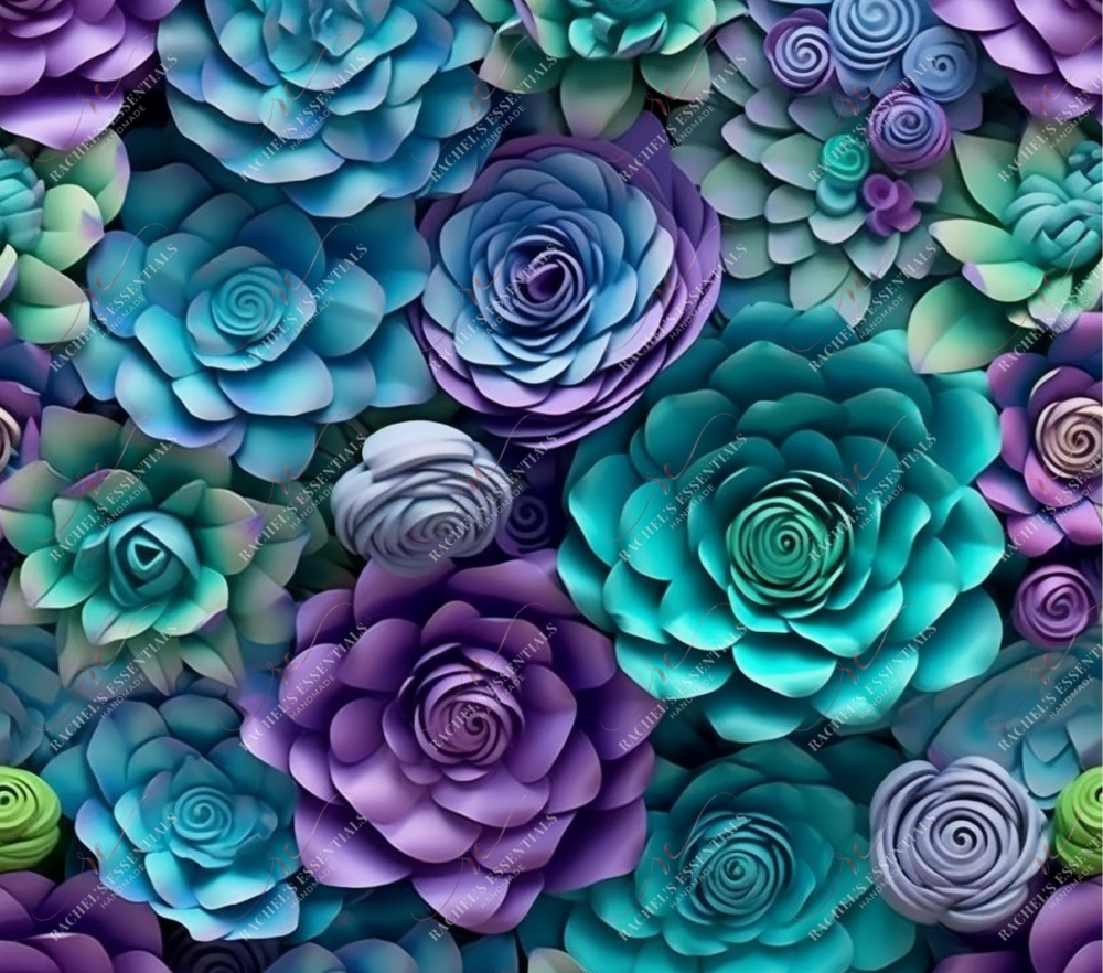 Paper Flowers 3D - Vinyl Wrap Seamless Vinyl
