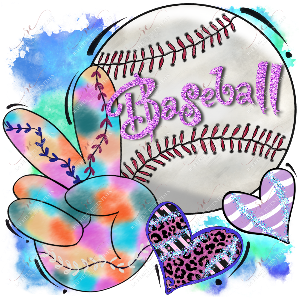 Peace Love Baseball - Ready To Press Sublimation Transfer Print Sublimation