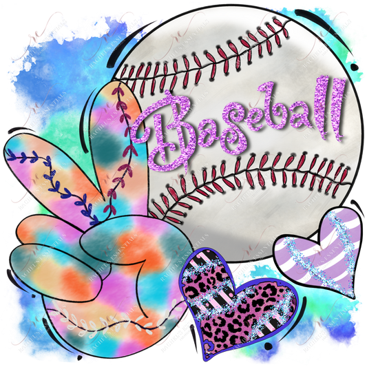 Peace Love Baseball - Ready To Press Sublimation Transfer Print Sublimation