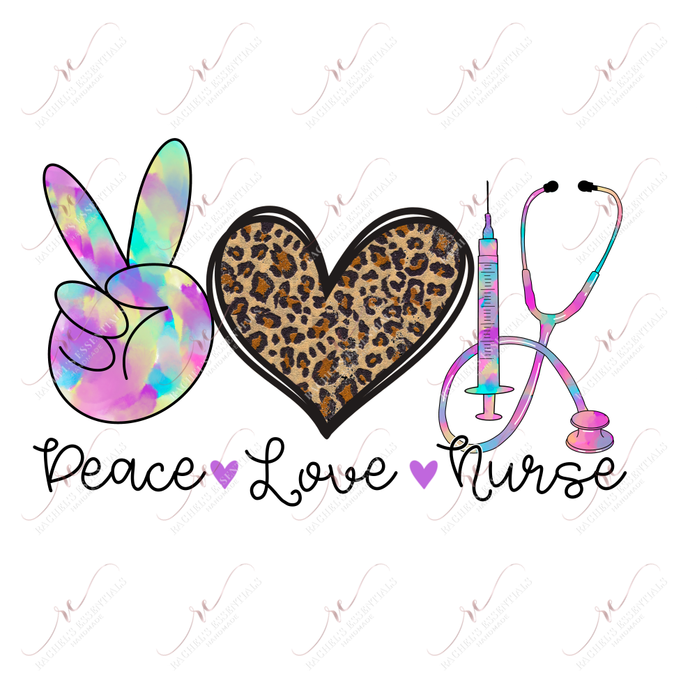 Peace Love Nurse - Ready To Press Sublimation Transfer Print Sublimation