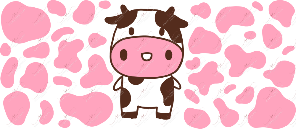 Pink Cow Print - 16Oz Vinyl Libbey Wrap