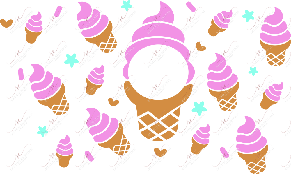 Pink Ice Cream - Cold Cup Wrap Cold