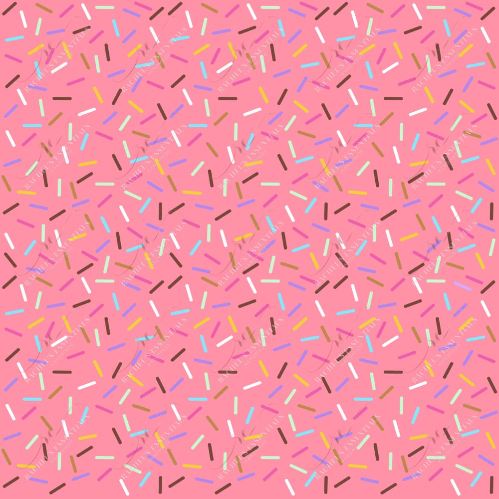Pink Mixed Sprinkles - Ready To Press Sublimation Transfer Print Sublimation