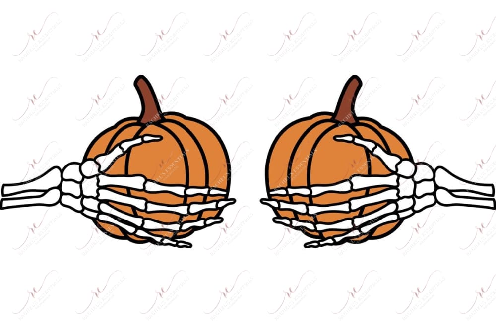 Pumpkin Skeleton Hands - Ready To Press Sublimation Transfer Print Sublimation