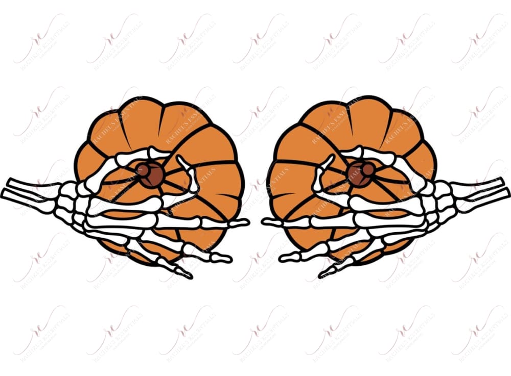 Pumpkin Skeleton Hands - Ready To Press Sublimation Transfer Print Sublimation