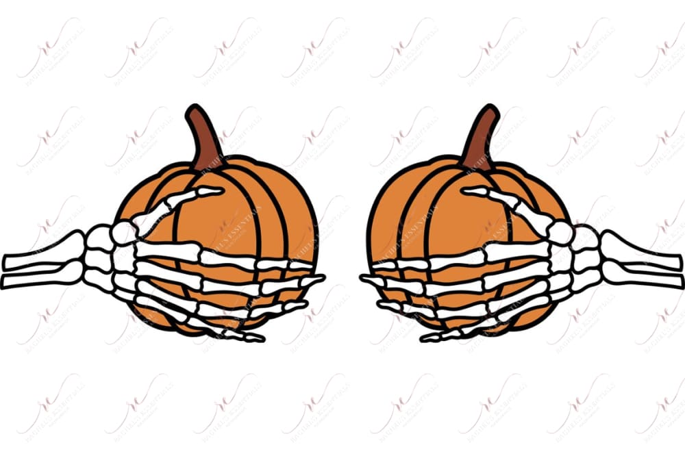 Pumpkin Skeleton Hands - Ready To Press Sublimation Transfer Print Sublimation
