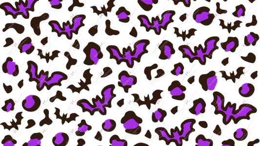 Purple Leopard Bats - 16Oz Vinyl Libbey Wrap