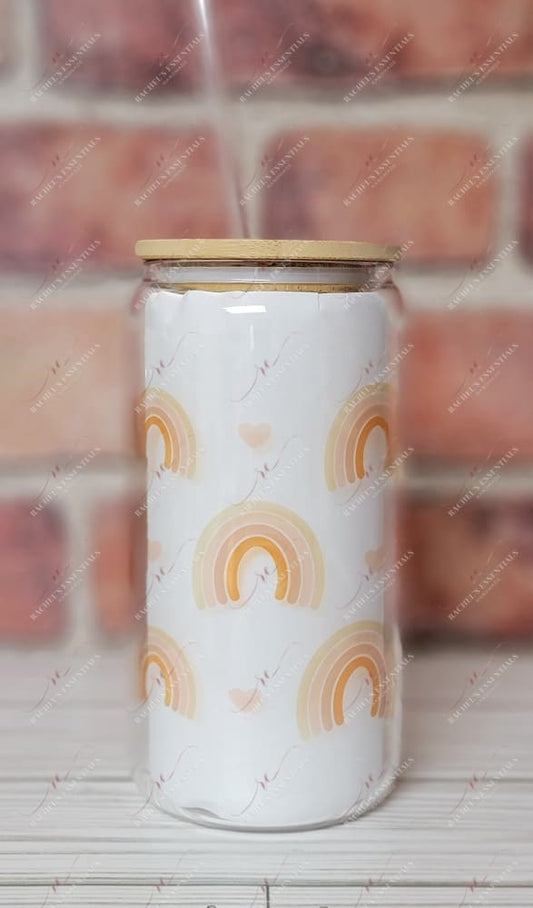 Rainbow Clear 16Oz Libbey Beer Can Glass