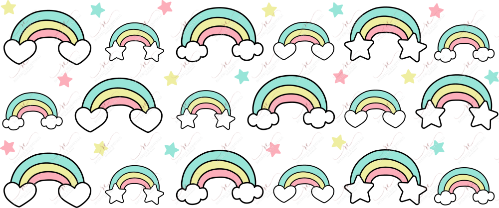 Rainbows - 16Oz Vinyl Libbey Wrap