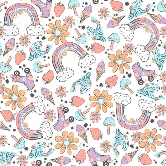Retro Summer - Ready To Press Sublimation Transfer Print Seamless 2/24 Sublimation