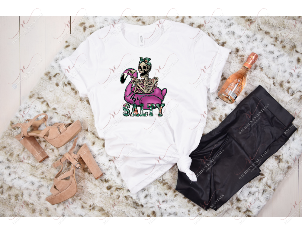 Salty Skeleton Flamingo Tshirt