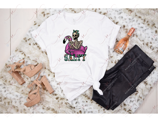 Salty Skeleton Flamingo Tshirt
