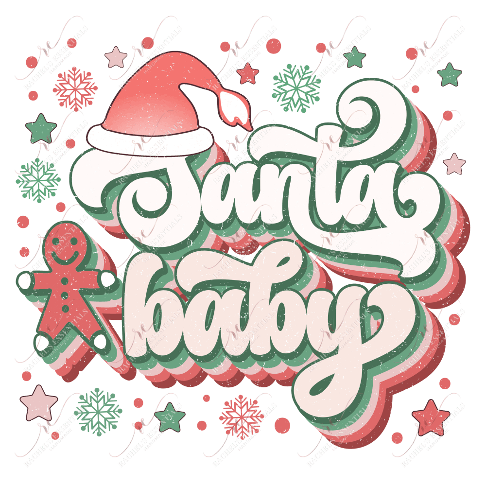 Pink Santa Baby Stanly DTF Transfer