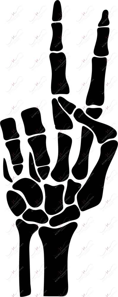 Skeleton Hand Peace Sign 1 - Ready To Press Sublimation Transfer Print Sublimation