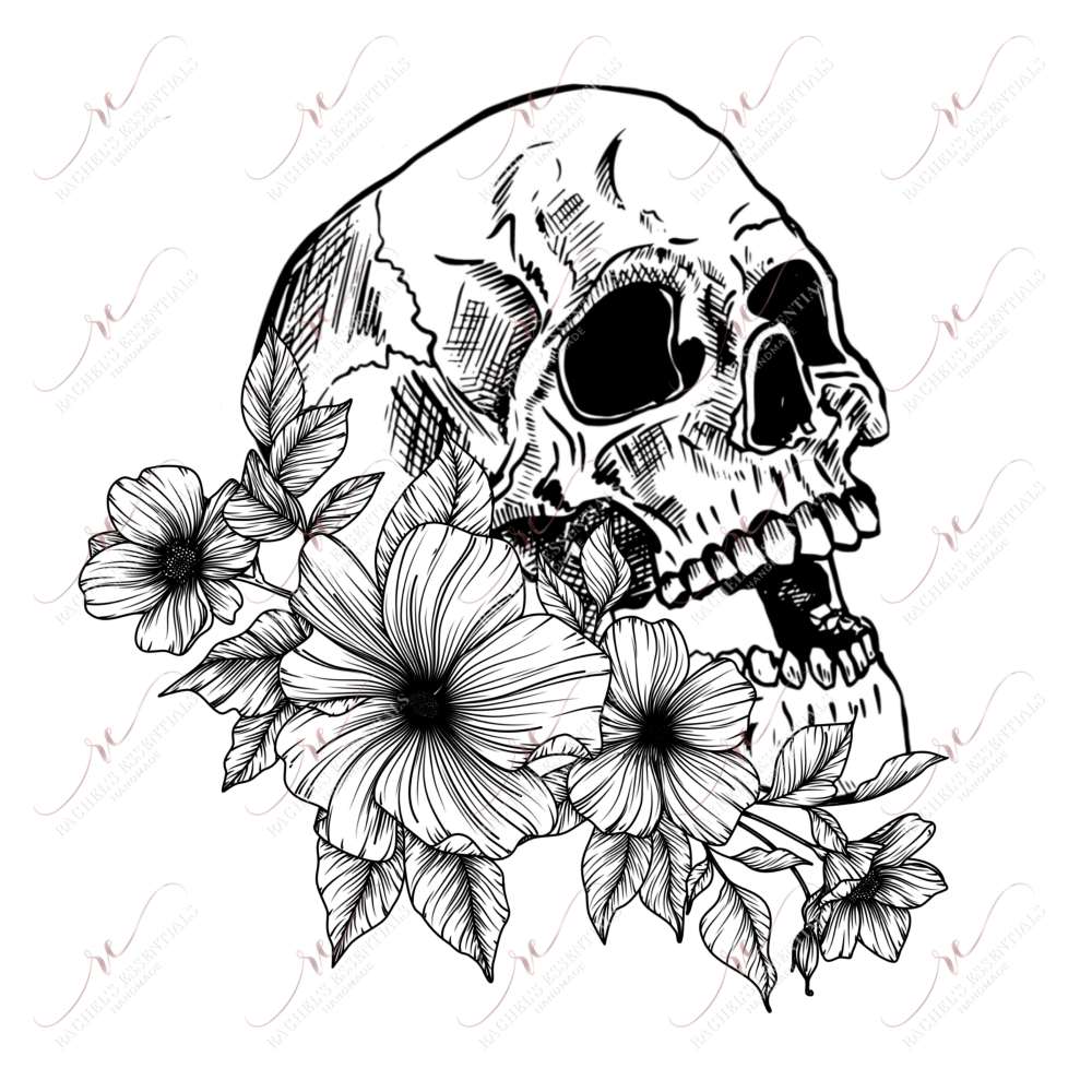 Skellie Floral- Clear Cast Decal