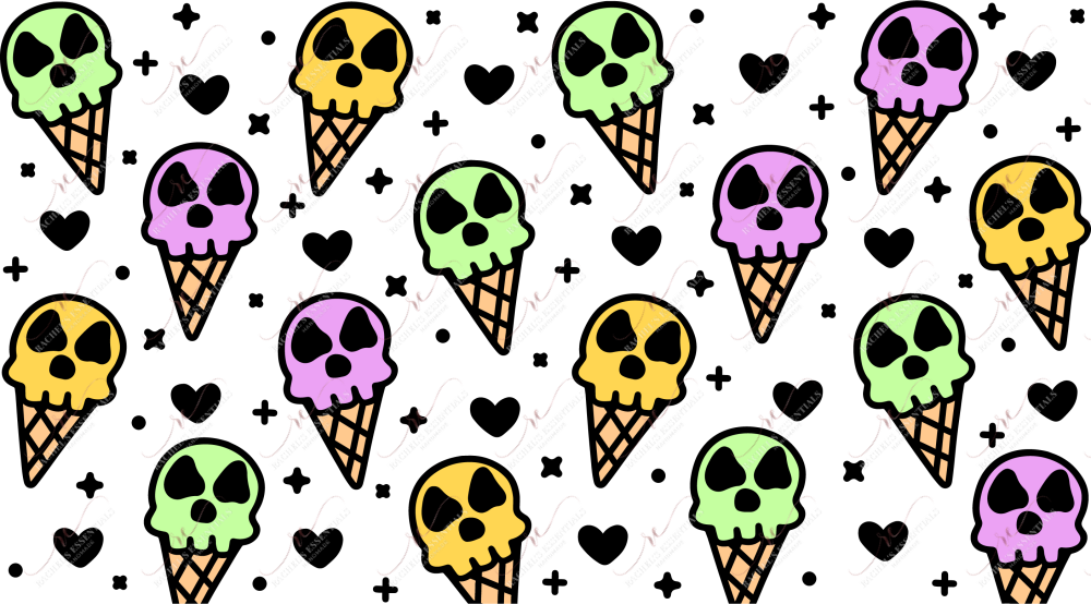 Skull Ice Cream - 16Oz Vinyl Libbey Wrap