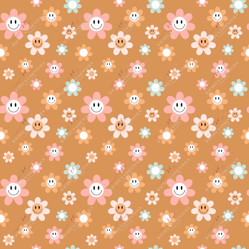 Smiley Face Flowers - 20Oz Straight Vinyl Wrap