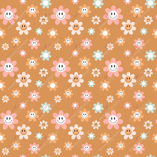 Smiley Face Flowers - 20Oz Straight Vinyl Wrap