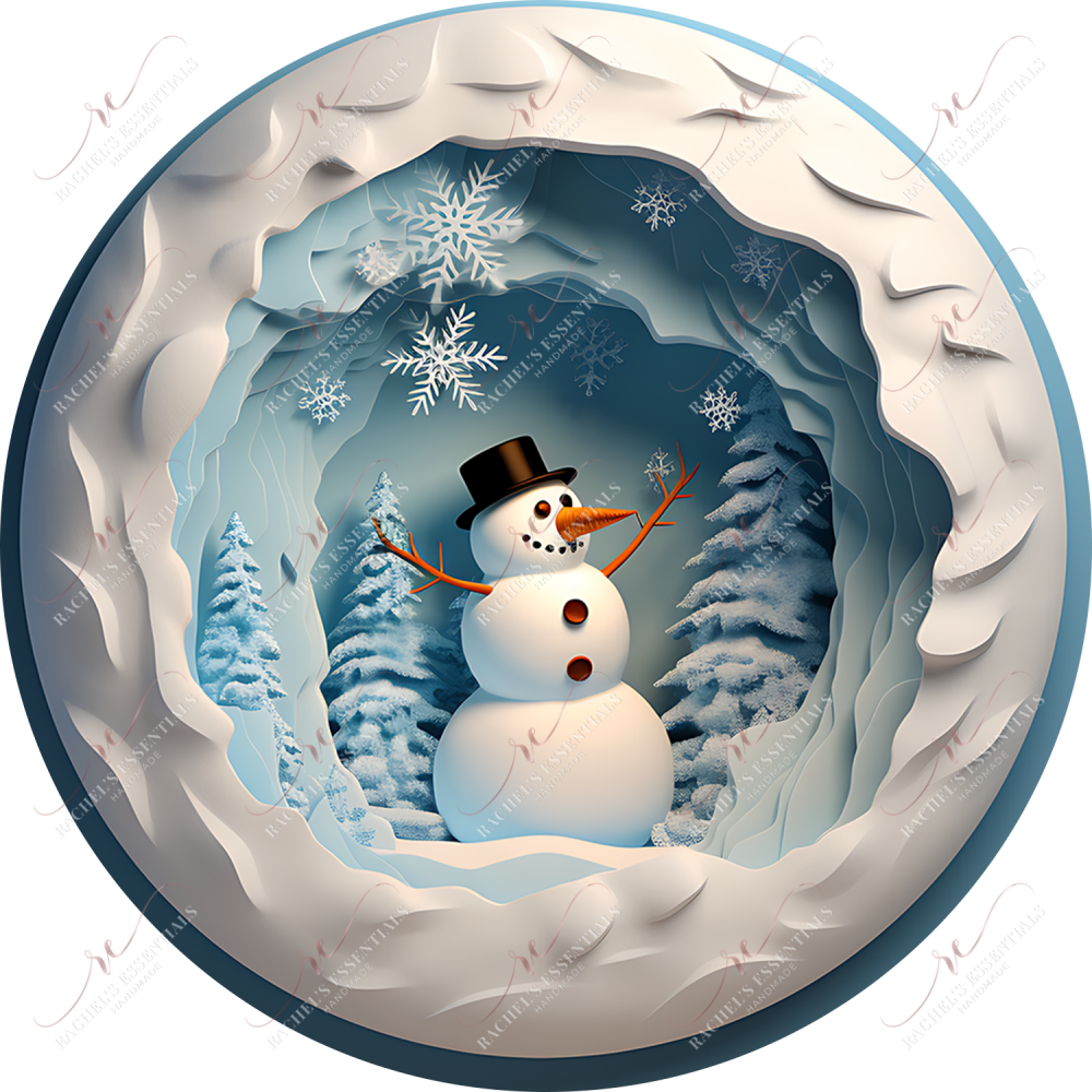 Snowman 3D Christmas Ornament 5 - Ready To Press Sublimation Transfer Print 11/23 Sublimation