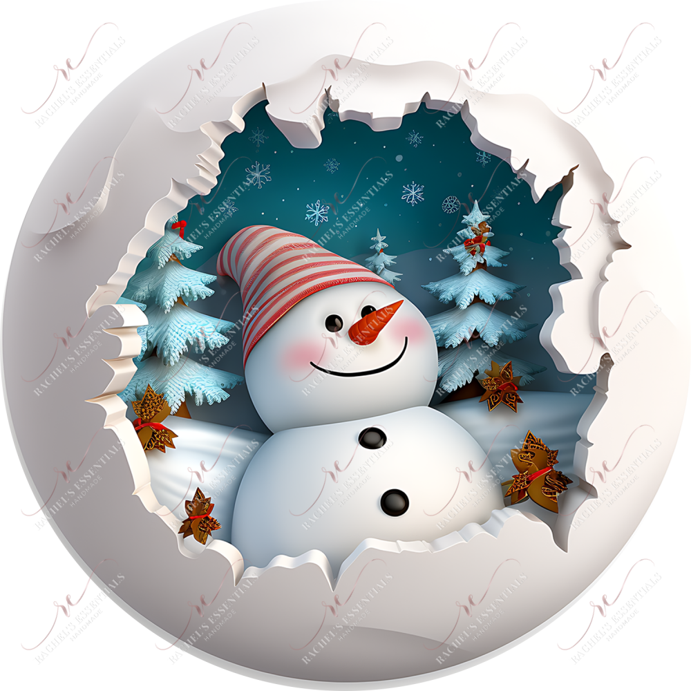 Snowman 3D Christmas Ornament 59 - Ready To Press Sublimation Transfer Print 11/23 Sublimation