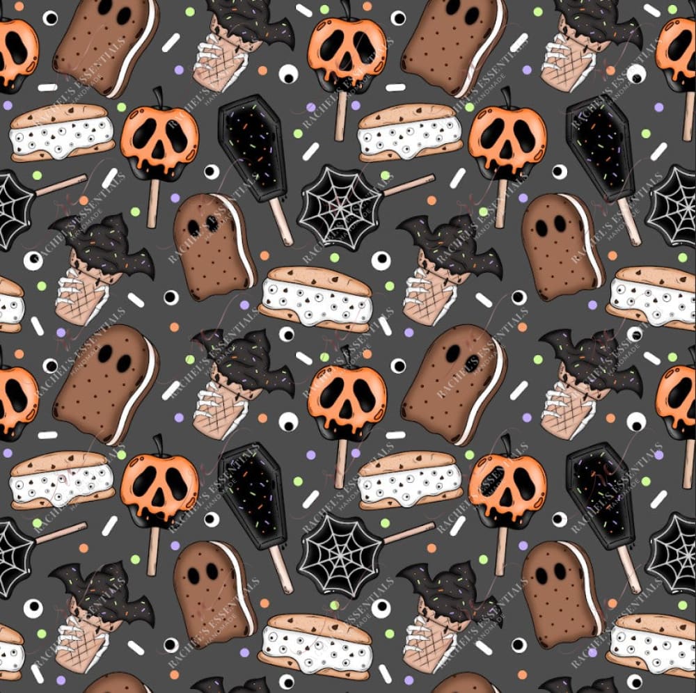 Spooky Ice Cream - Ready To Press Sublimation Transfer Print Seamless 2/24 Sublimation