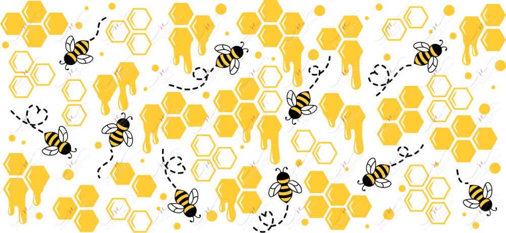 Honeycomb Bee - 16Oz Glass Can Wrap