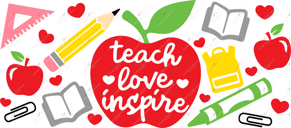Teach Love Inspire - 16Oz Glass Can Wrap Sublimation