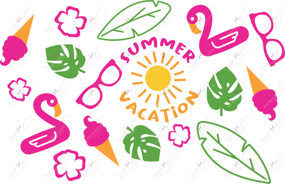 Summer Vacation No Hole - Cold Cup Wrap