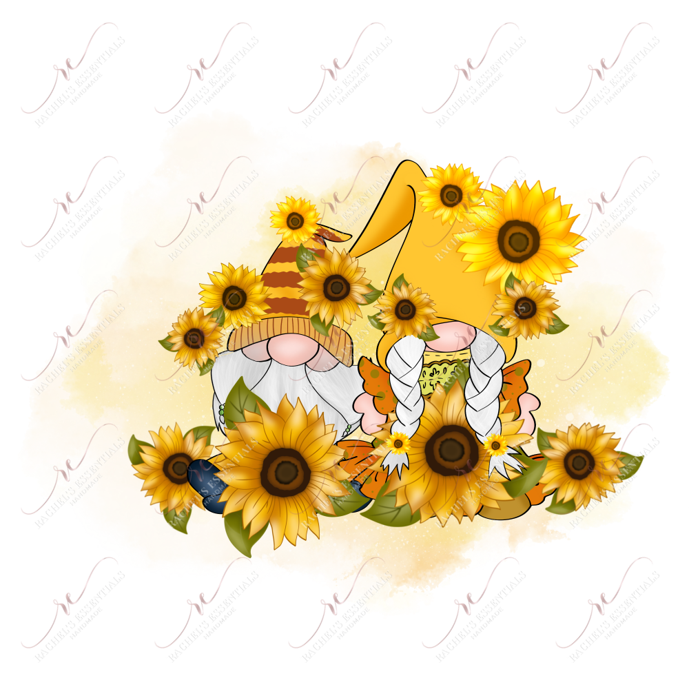 Sunflower Gnomes - Ready To Press Sublimation Transfer Print Sublimation