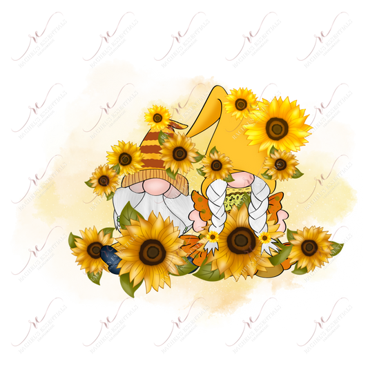 Sunflower Gnomes - Ready To Press Sublimation Transfer Print Sublimation