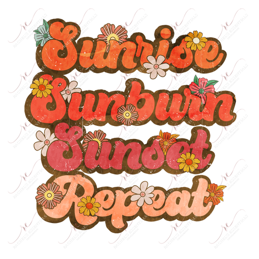 Sunrise Sunburn Sunset Repeat - Htv Transfer