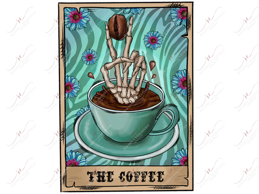 The Coffee Tarot - Ready To Press Sublimation Transfer Print Sublimation