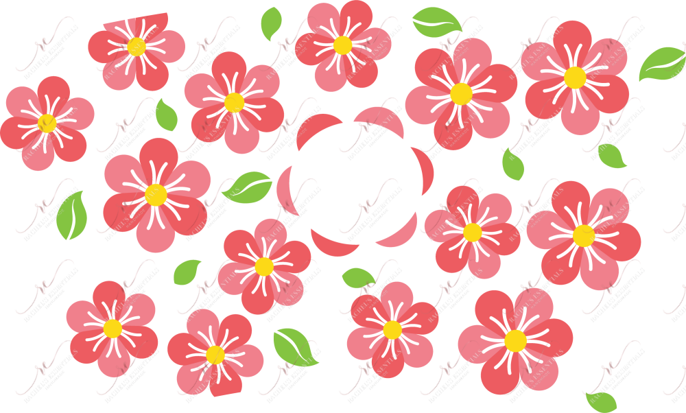 Two Tone Pink Flower - Cold Cup Wrap