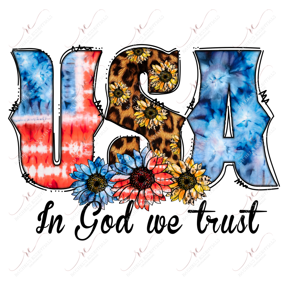 Usa In God We Trust - Clear Cast Decal