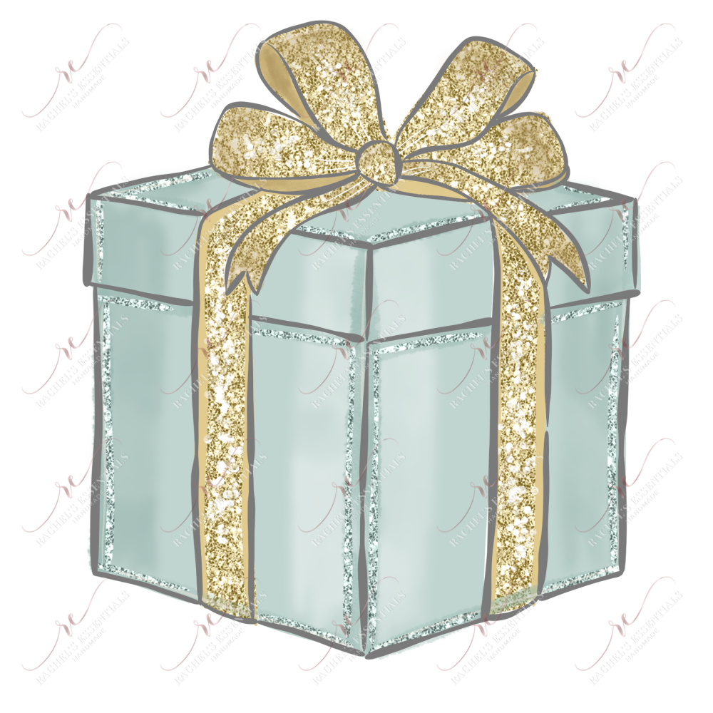 Vintage Christmas Present - Clear Cast Decal