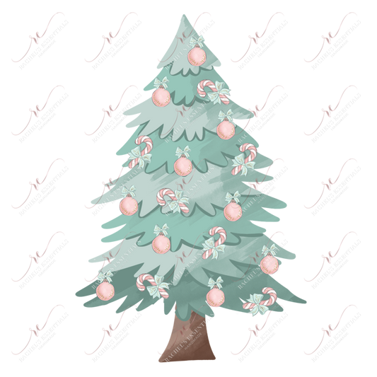 Vintage Christmas Tree - Clear Cast Decal