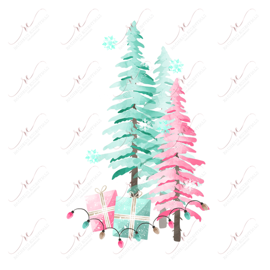 Vintage Christmas Tree Lights - Clear Cast Decal