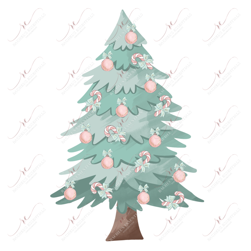 Vintage Christmas Tree - Ready To Press Sublimation Transfer Print Sublimation