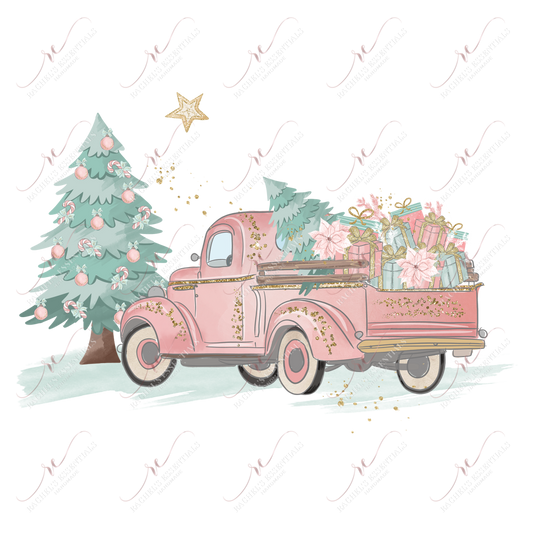 Vintage Christmas Truck - Clear Cast Decal