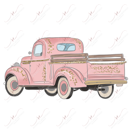 Vintage Truck Christmas - Clear Cast Decal