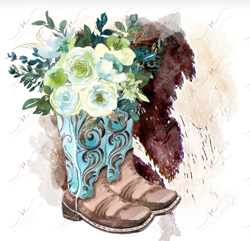 Western Boots - Ready To Press Sublimation Transfer Print Sublimation