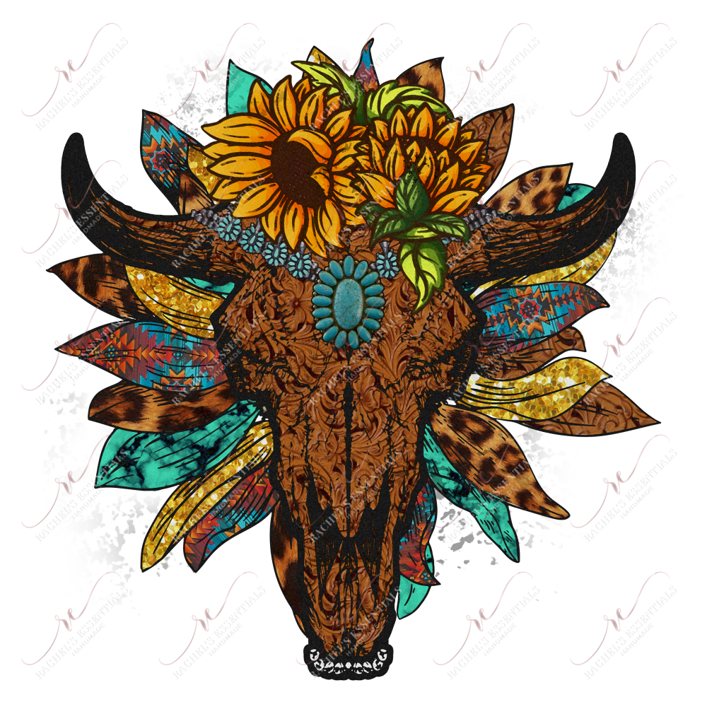 Western Skull - Ready To Press Sublimation Transfer Print Sublimation