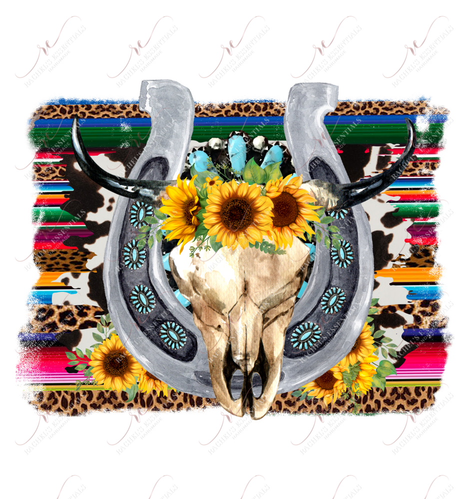 Western Skull - Ready To Press Sublimation Transfer Print Sublimation